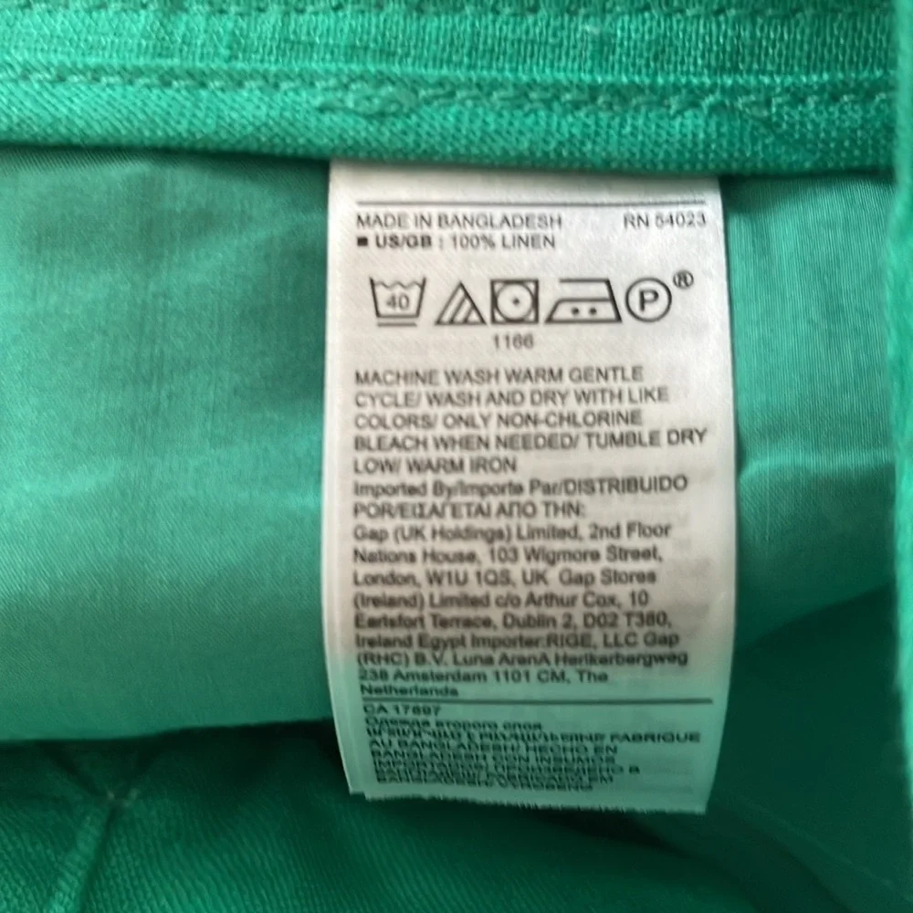 Banana Republic Linen Tailored Wide Leg High Rise Pants in Green Size 2 - Picture 6 of 9